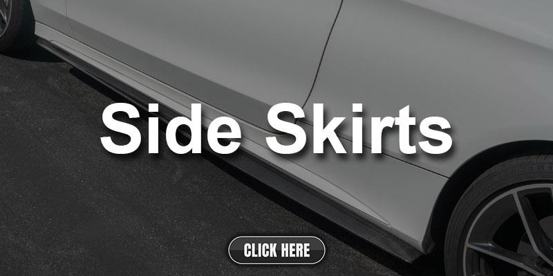 Mercedes W205 C63 Coupe Convertible Carbon Fiber Side Skirt Extensions