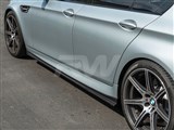 BMW F10 F11 3D Style Carbon Fiber Side Skirt Extensions / 