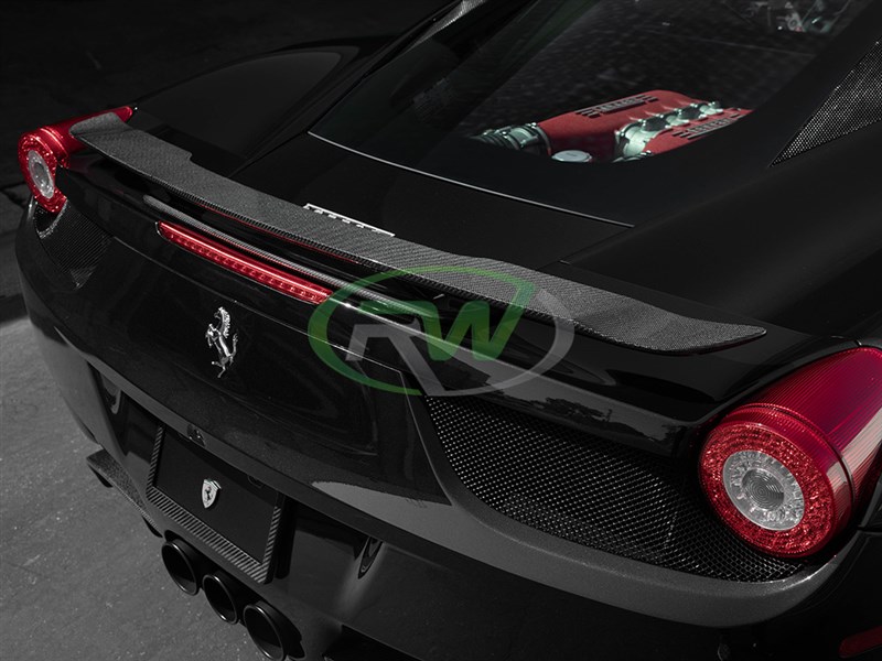 Upgraded style with this Ferrari 458 carbon fiber rear wing