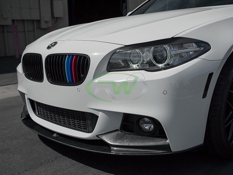 Choose this popular Performance style CF Front Lip for your BMW F10 non m sport