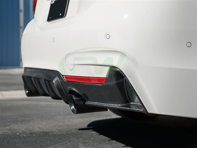 The RW Carbon Fiber Performance Diffuser for F32 coupe, F33 convertible and f36 gran coupe.
