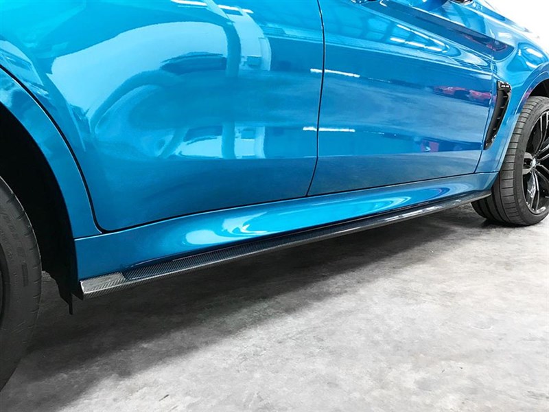 click to see more pictures of bmw f86 x6m carbon fiber side skirt extensions