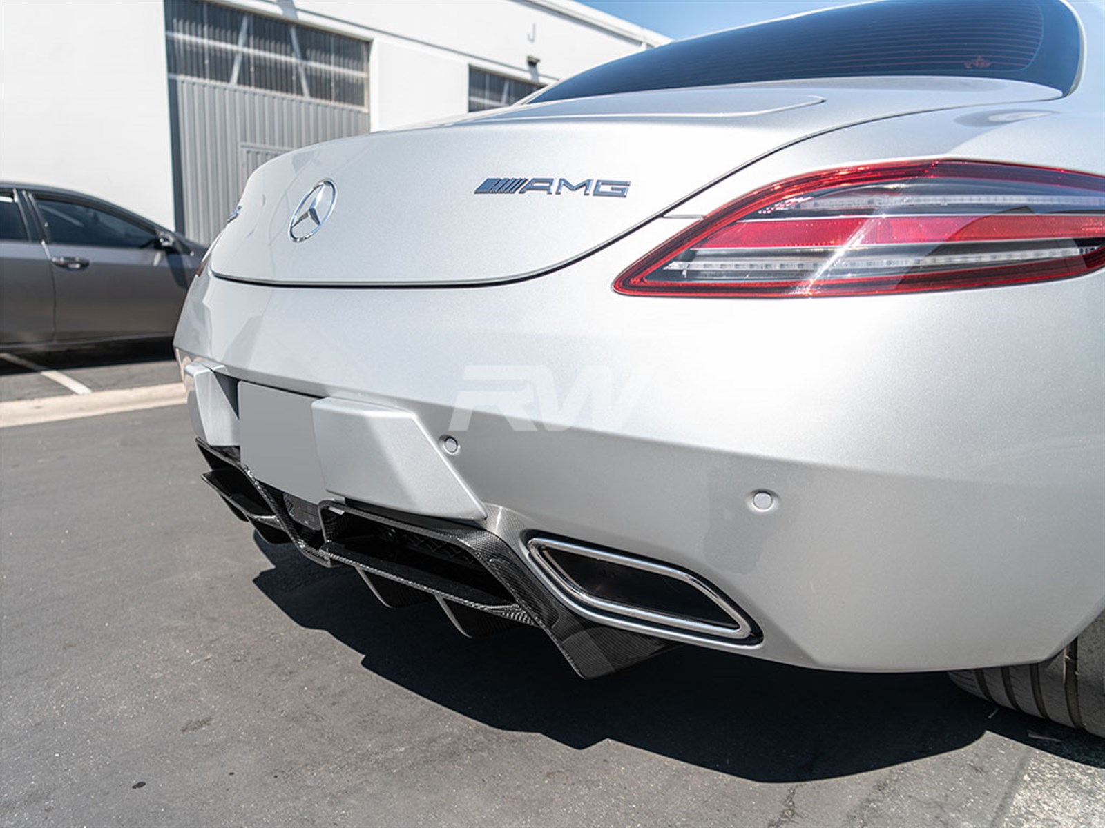 Mercedes SLS Gullwing Convertible Renn Style Carbon Fiber Diffuser