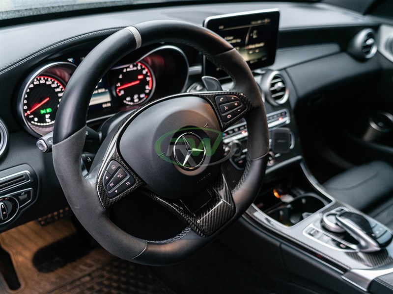 Mercedes AMG Carbon Fiber Steering Wheel Trim