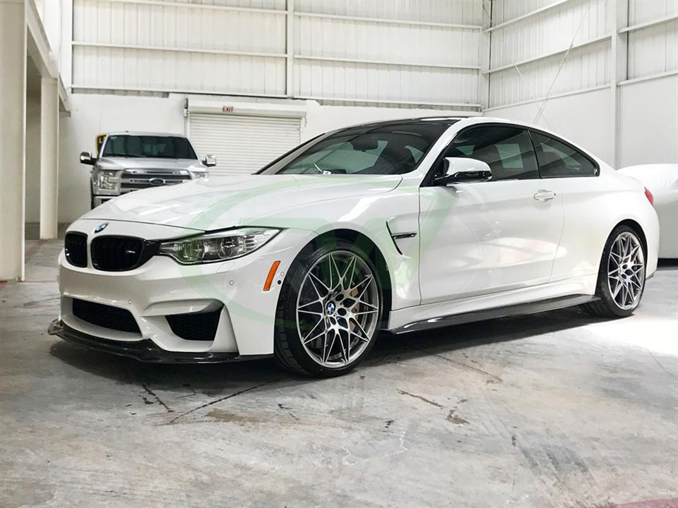 White BMW F80 M3 GTX with RW Carbon Fiber Side Skirt Extensions