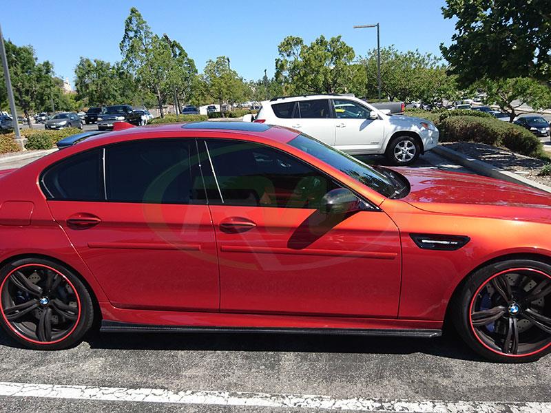 BMW F10 M5 with a set of 3D Style Carbon Fiber Side Skirt Extensions from RW Carbon