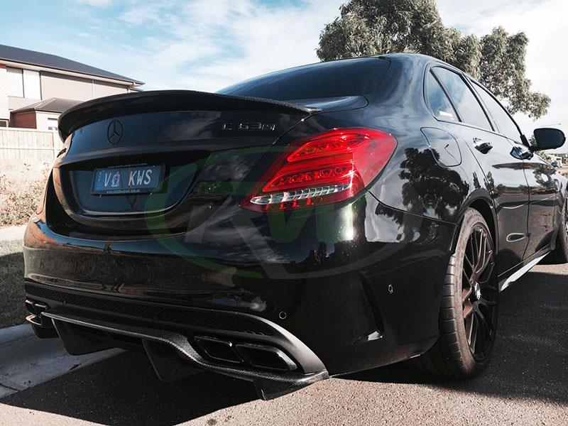 Mercedes W205 C63 gets upgraded with a GTX Carbon Fiber Diffuser