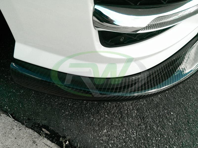 White Mercedes W204 C Class C250 and C350 Front Lip Spoiler in Carbon Fiber
