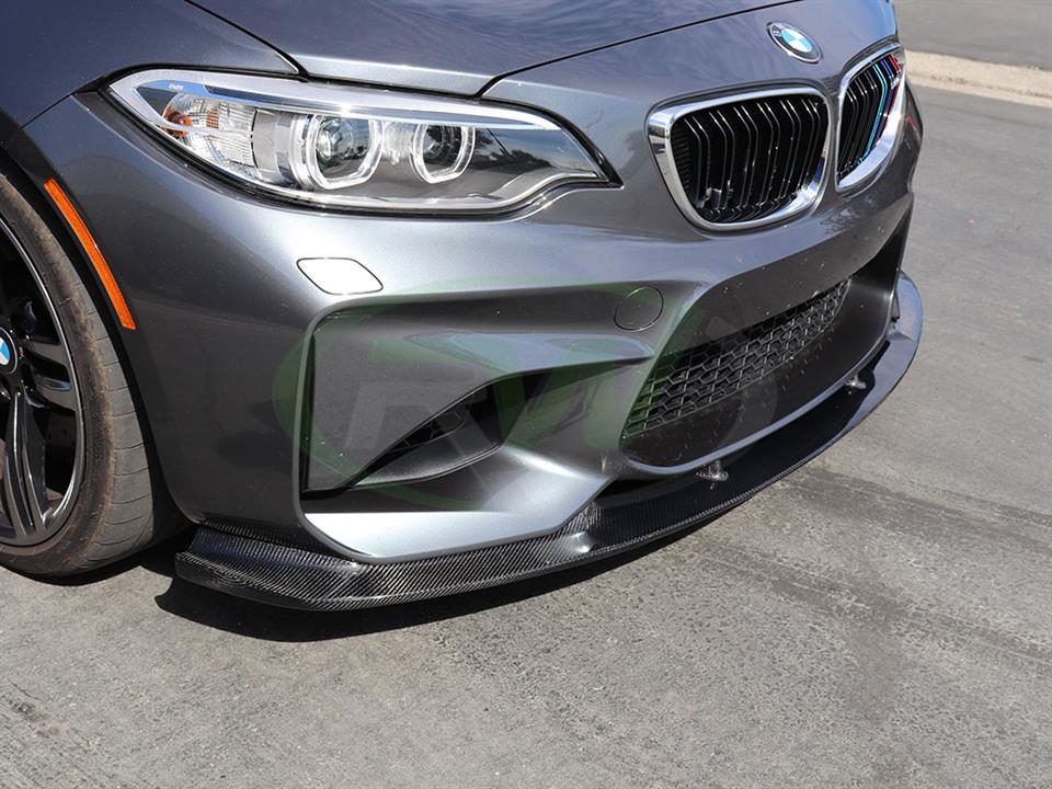Grey BMW F87 M2 gets a new 3D Style CF Front Lip Spoiler