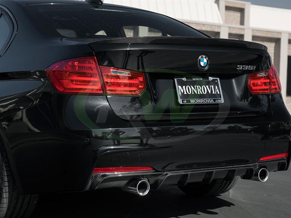 BMW F30 upgrades to a Performance Style RW Carbon Fiber Trunk Spoiler