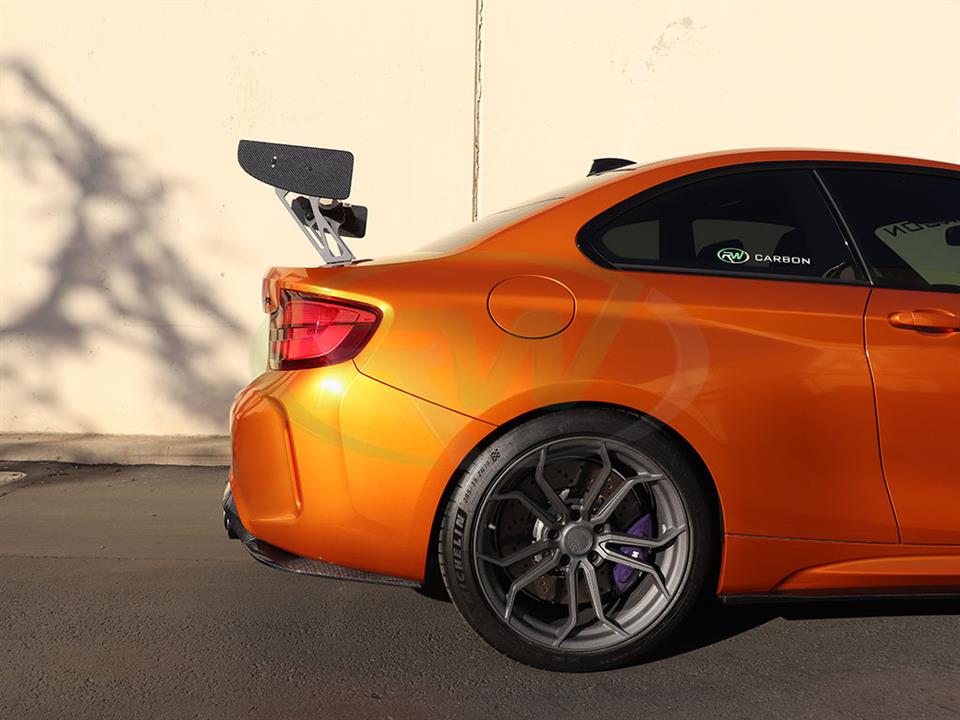 RW Carbon Fiber GTS Style Wing for the Orange BMW F87 M2