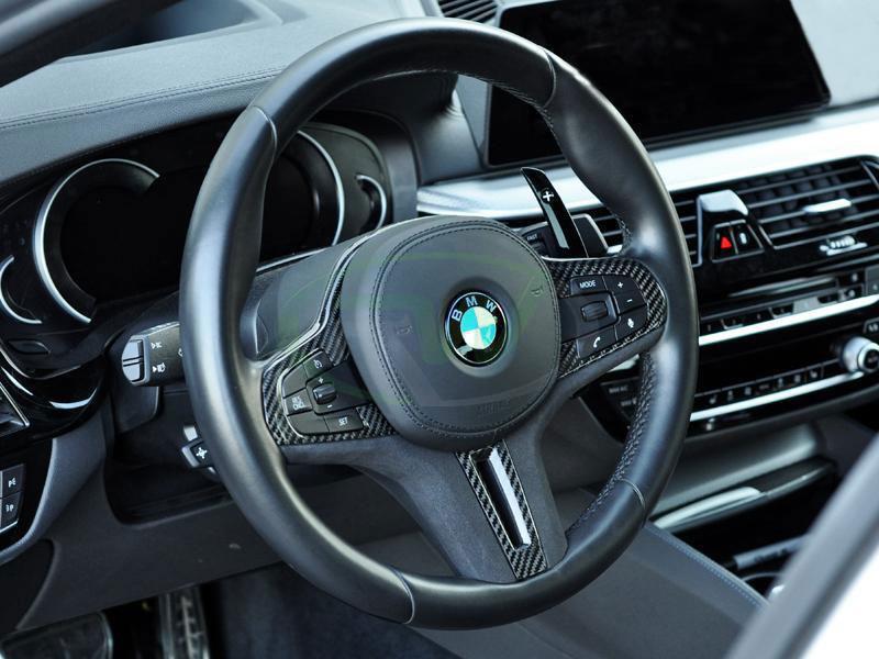 BMW Carbon Fiber Alcantara Steering Wheel Trim LCI
