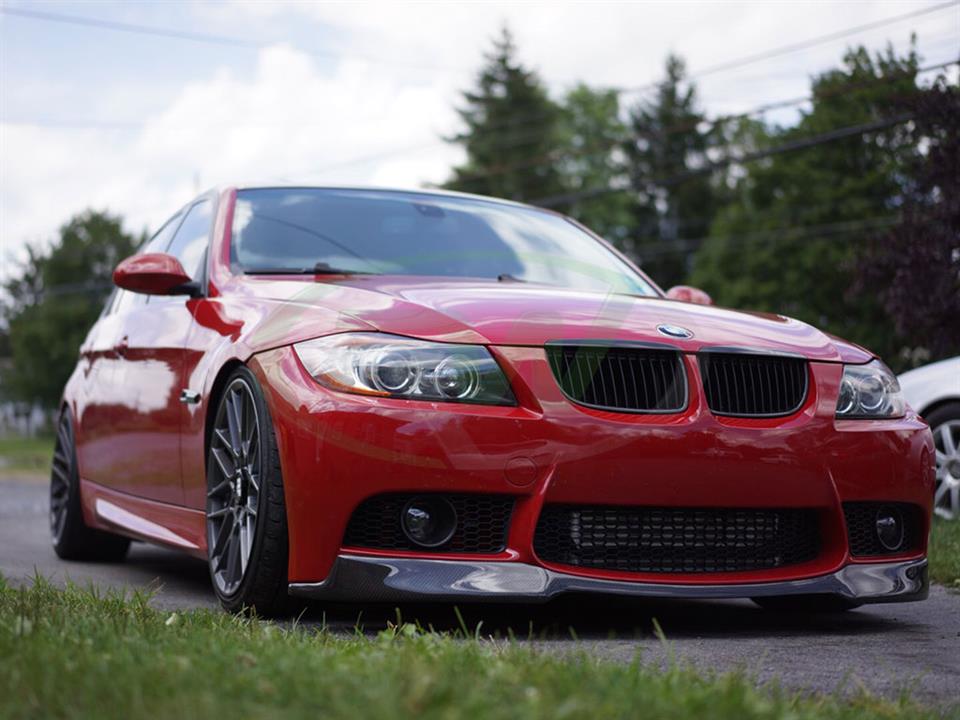 Red BMW E90/E91/E92/E93 Carbon Fiber Lip for M3 style front bumper