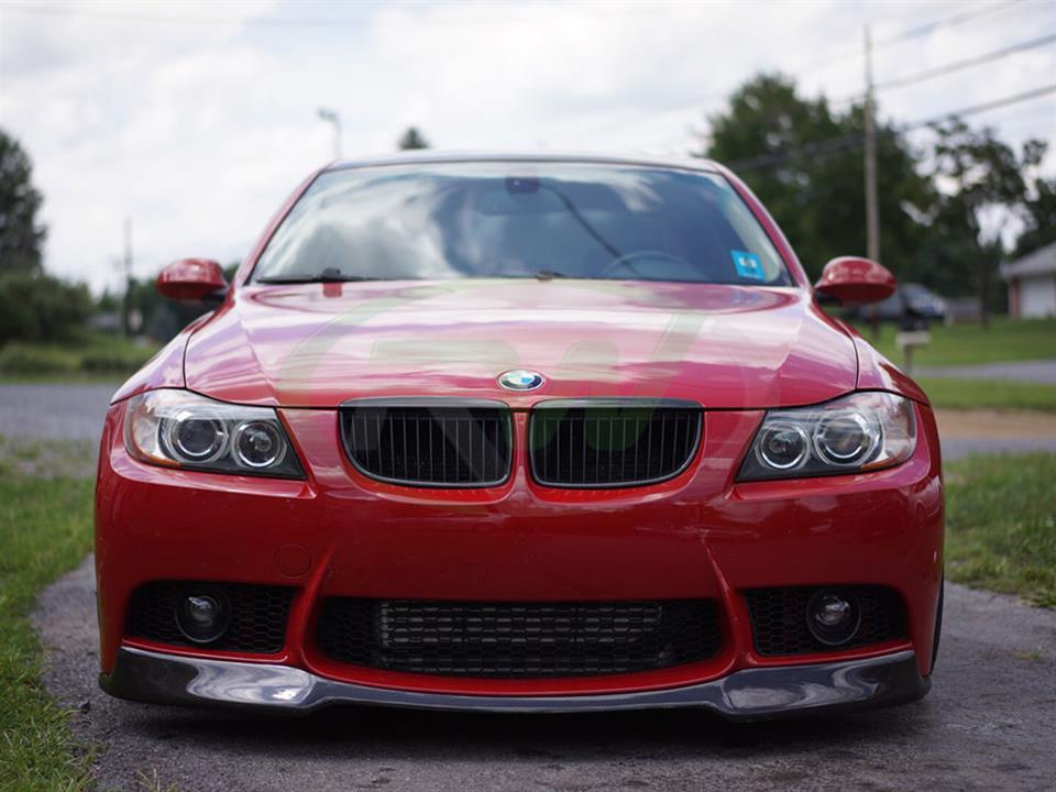 Red BMW E90/E91/E92/E93 Carbon Fiber Lip for M3 style front bumper