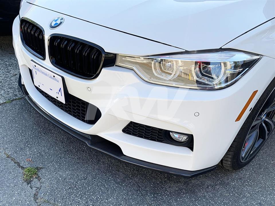 Car Front Bumper Spoiler Lip For 2012-2018 BMW F30 3 Series M Sport Carbon  Fiber