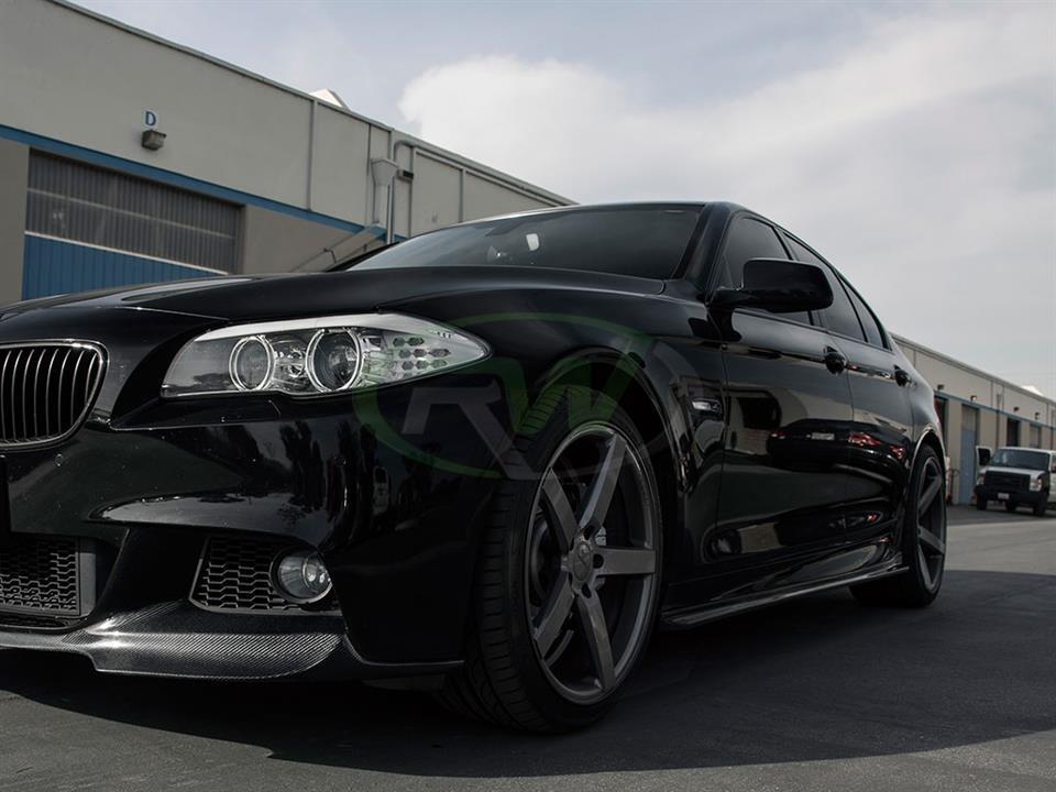 BMW F10 with RW 3D Style Carbon Fiber Side Skirt Extensions