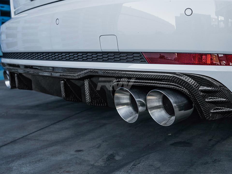 Audi S4 Sedan B9 Facelift 2017+ Carbon Fiber Rear Diffuser