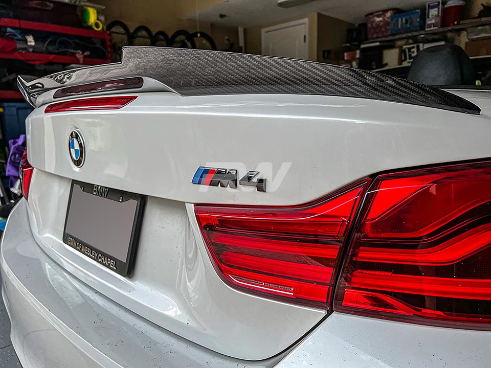 BMW F83 M4 gets an M4 Style RW Carbon Fiber Trunk Spoiler