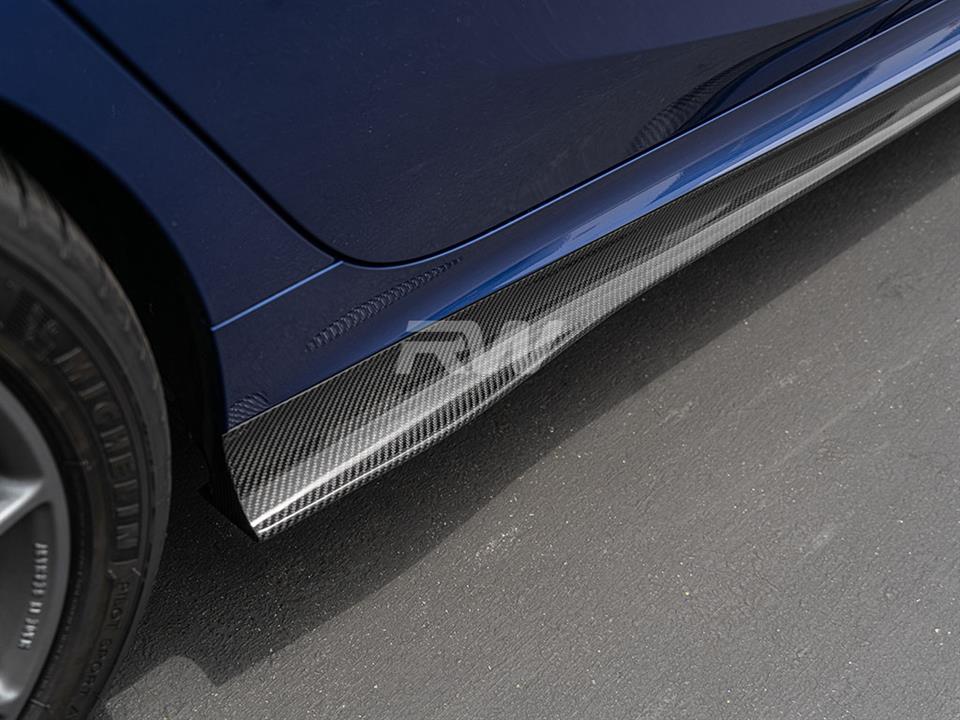 BMW G20 M340i installs some K Style Carbon Fiber Side Skirt Extensions