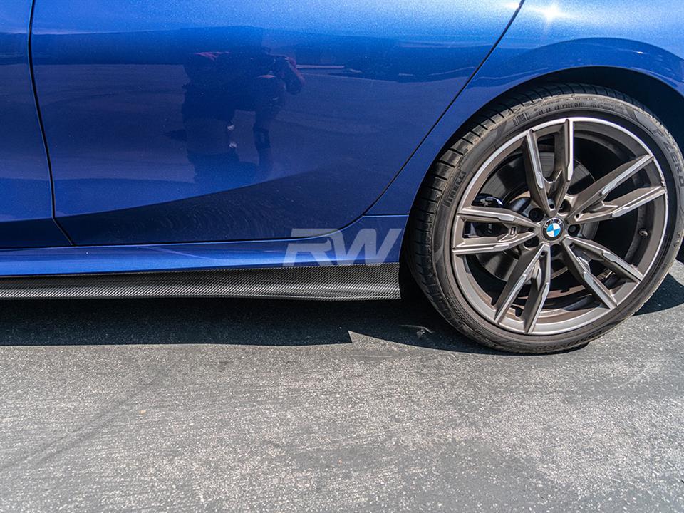 BMW G20 M340i hooked up with a set of K Style Carbon Fiber Side Skirt Extensions