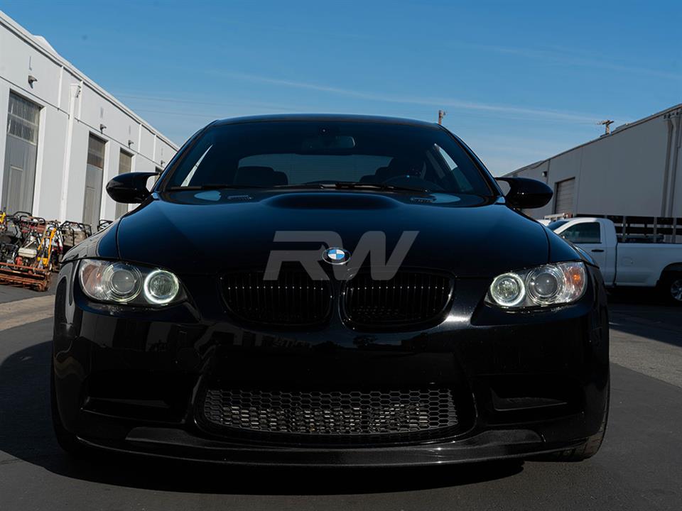 Black BMW E92 M3 with a GTS Style Carbon Fiber Front Lip
