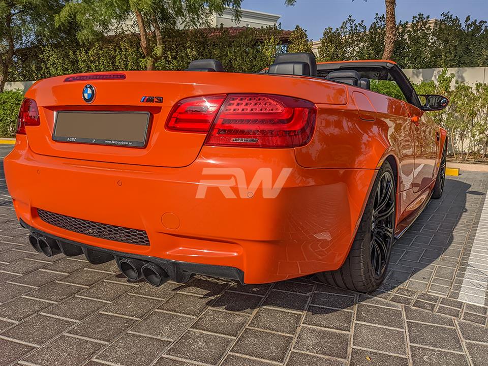 Orange BMW E92 M3 Arkym Style Carbon Fiber Diffuser