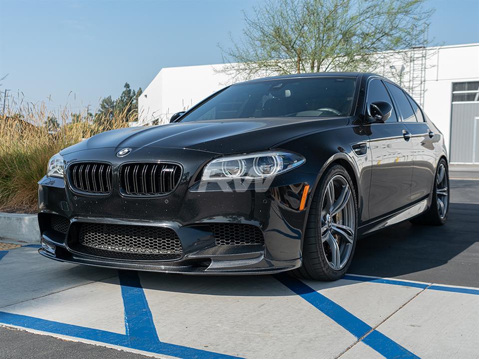  BMW F10 M5 3D Designs Styled Carbon Fiber Front Lip Spoiler