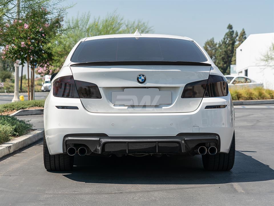 White BMW F10 535i DTM Carbon Fiber Rear Diffuser