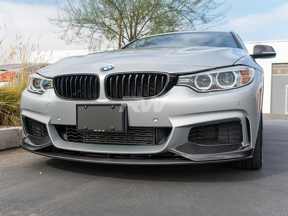 BMW F32 F33 F36 Silver with a Performance Style CF Front Lip
