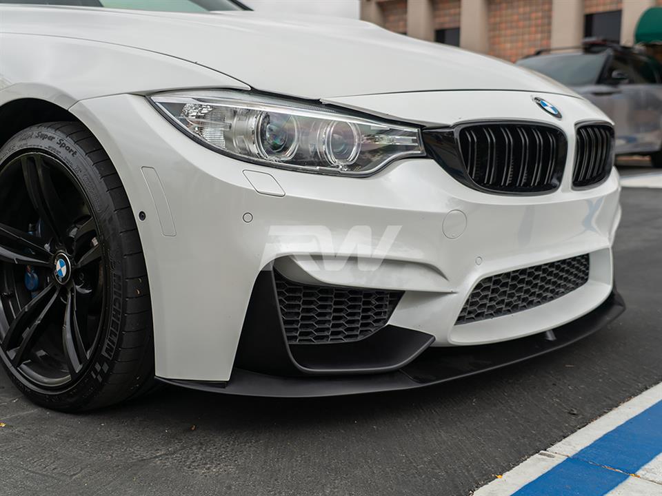 BMW F80 M3 F82 F83 M4 Performance Style Satin Black Front Lip Splitters