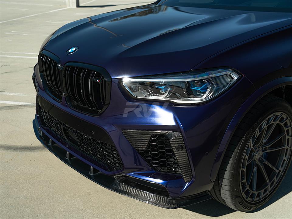 BMW F95 X5M RWS gets an RW Carbon Fiber Front Lip Spoiler