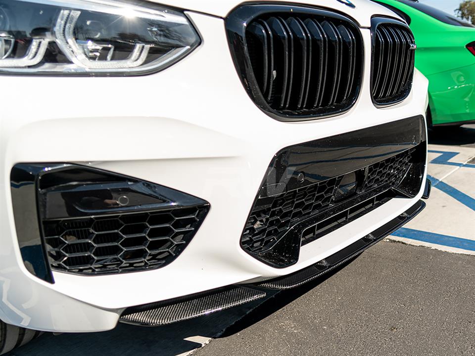 White BMW X3M F97 with carbon fiber front lip