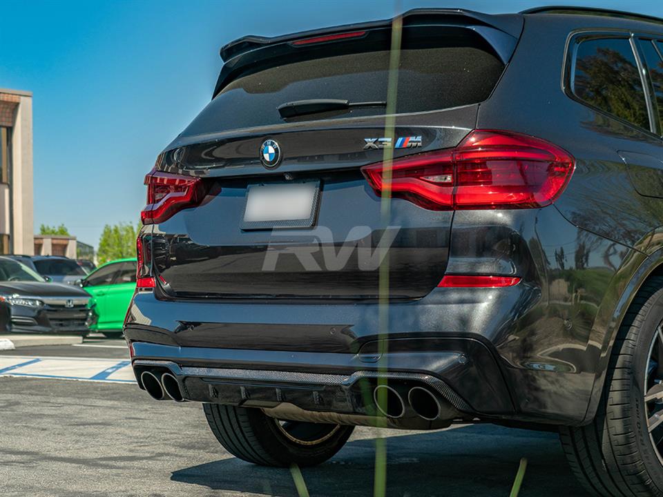 This BMW F97 X3M gets equipped with a new RW Carbon Fiber Diffuser