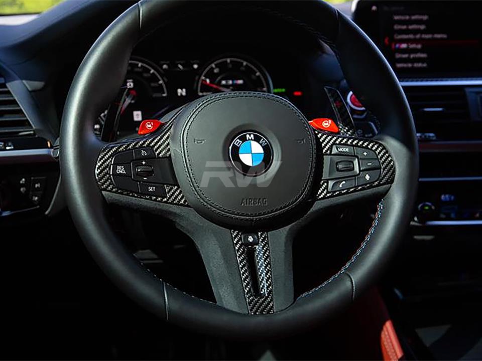 BMW G22 G26 4 Series Carbon Fiber Alcantara Steering Wheel Trim