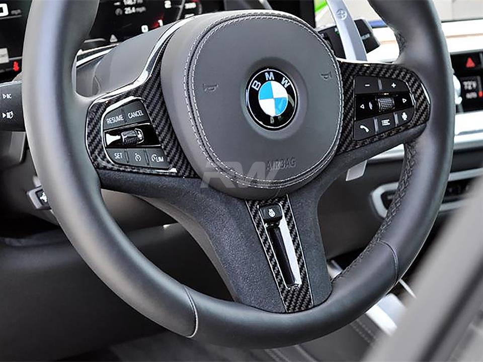 BMW G22 G29 G42 CF Alcantara Steering Wheel Trim