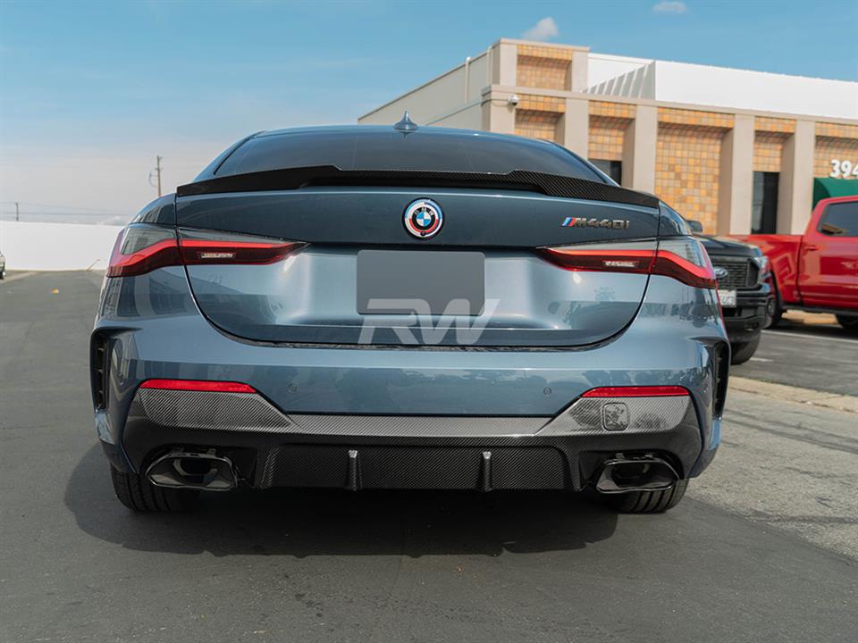 BMW G22 or G23 4-Series is showing off an RW Carbon Fiber Diffuser