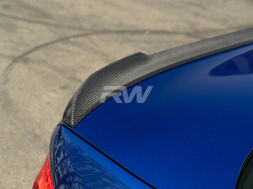 Marina Bay Blue BMW F90 M5 CS Style Carbon Fiber Trunk Spoiler Zoomed In