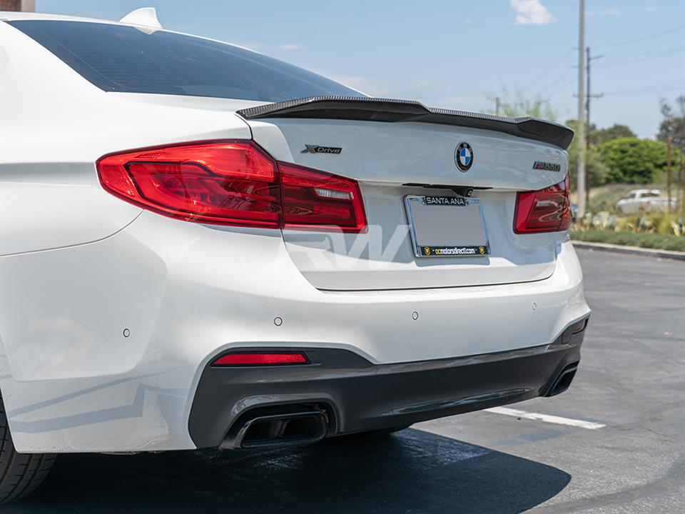 BMW G30 M550i fitted with a Performance Style CF Trunk Spoiler