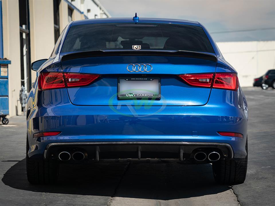 2017-2020 Audi A3 S3 Rear Diffuser Carbon Fiber KB Style