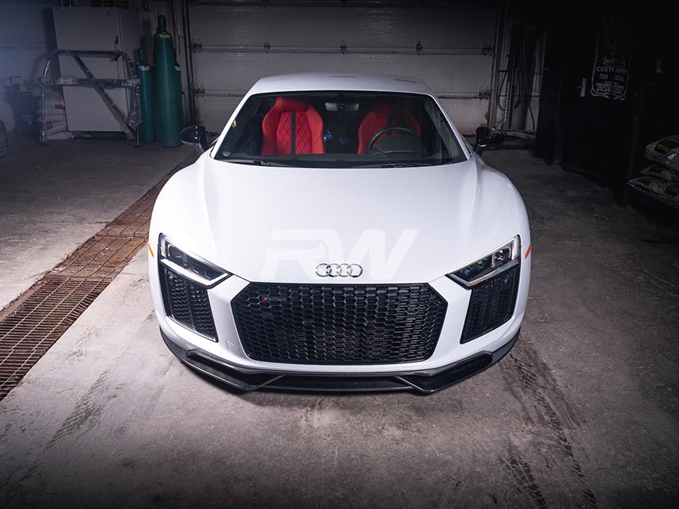 Audi R8 4S gets upgraded with an RW Carbon Fiber Front Lip Spoiler