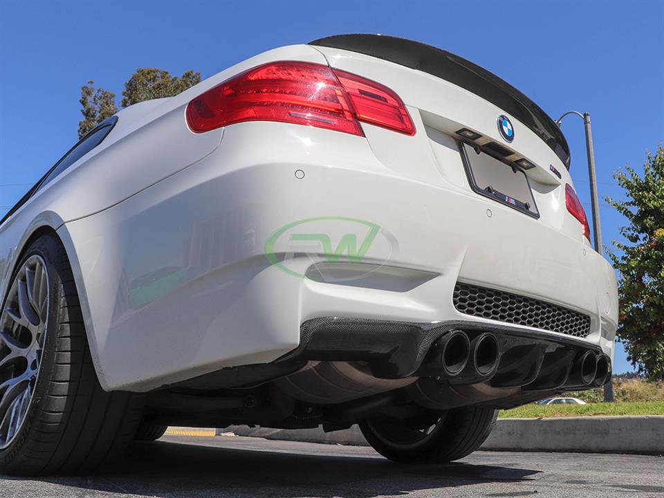 White BMW E92 M3 Arkym Style Carbon Fiber Diffuser from RW