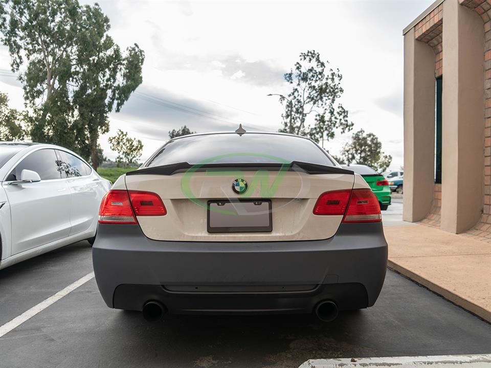 This BMW E92 gets a new RW M4 Style Carbon Fiber Trunk Spoiler