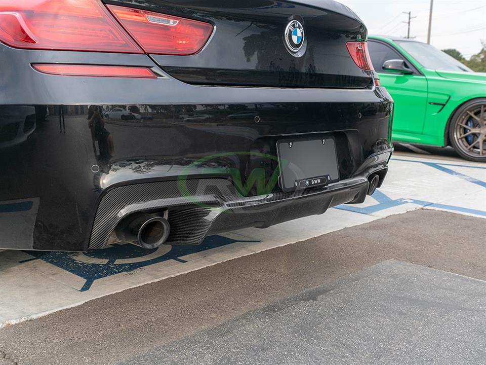 BMW F06 F12 F13 650i 640i RW 3D Style Carbon Fiber Diffuser