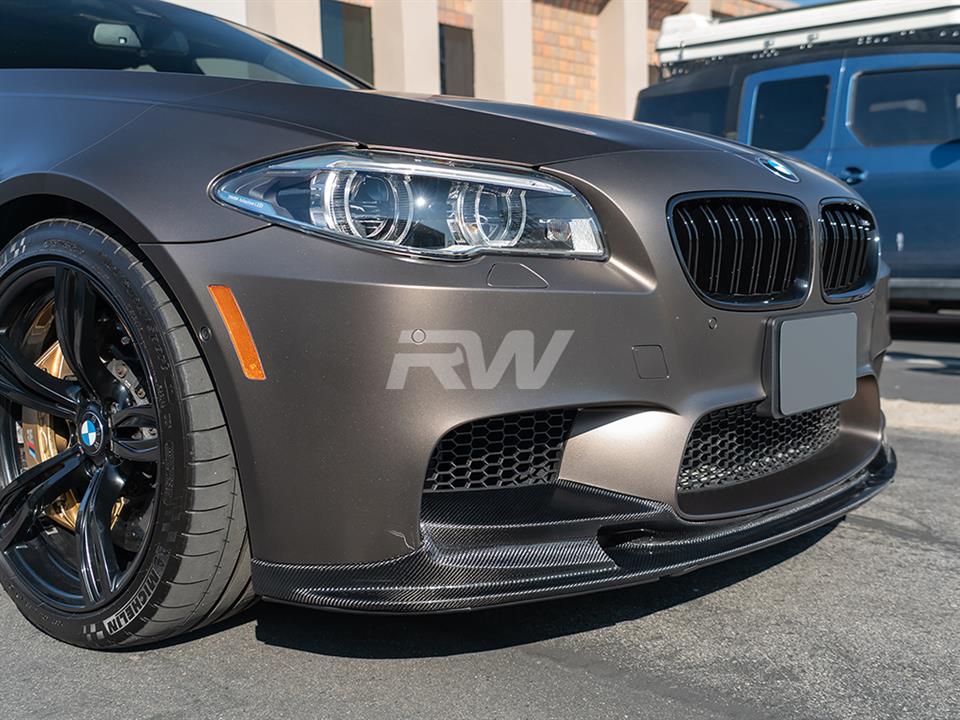 Bronze BMW F10 M5 3D Style Carbon Fiber Front Lip Spoiler