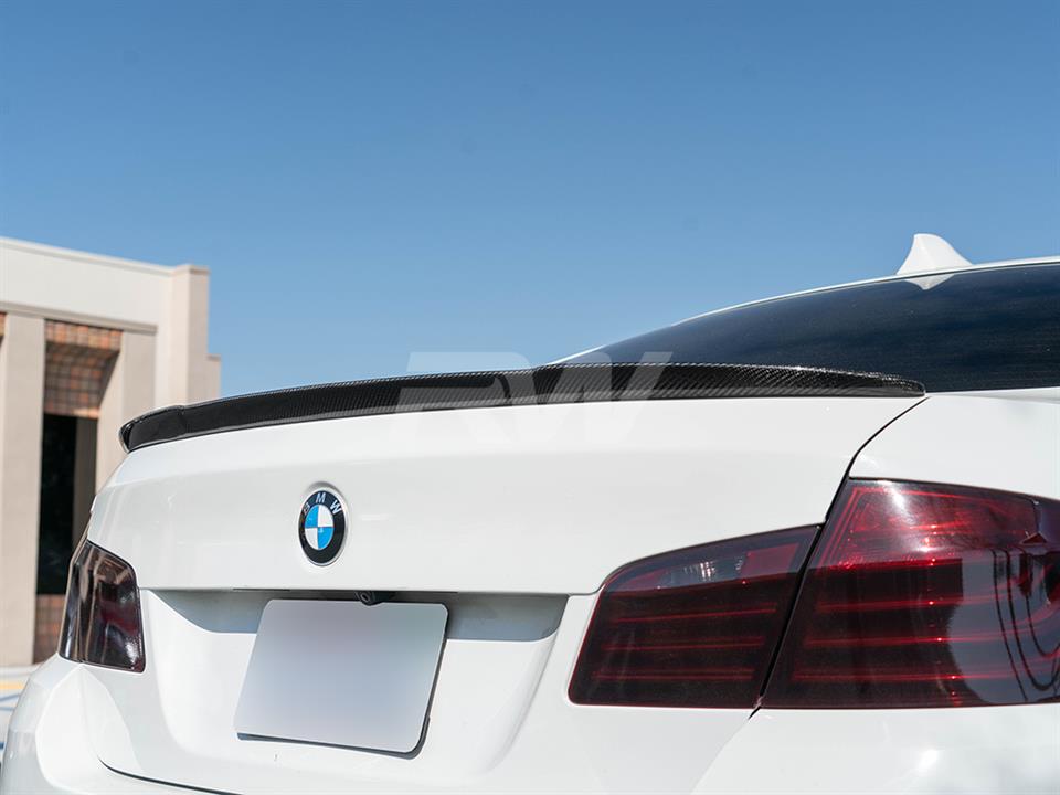 BMW F10 5 Series fitted with a Arkym Style Carbon Fiber Trunk Spoiler