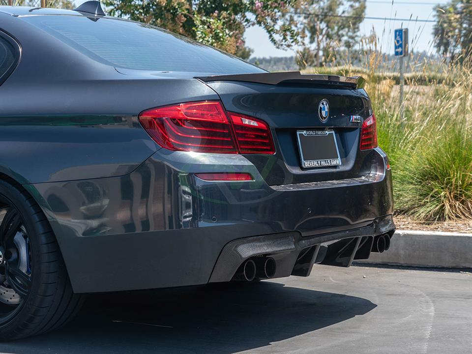 BMW F10 M5 mounts an M4 Style Carbon Fiber Trunk Spoiler