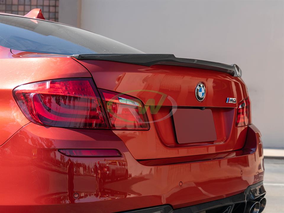 BMW F10 M5 mounts an M4 Style Carbon Fiber Trunk Spoiler