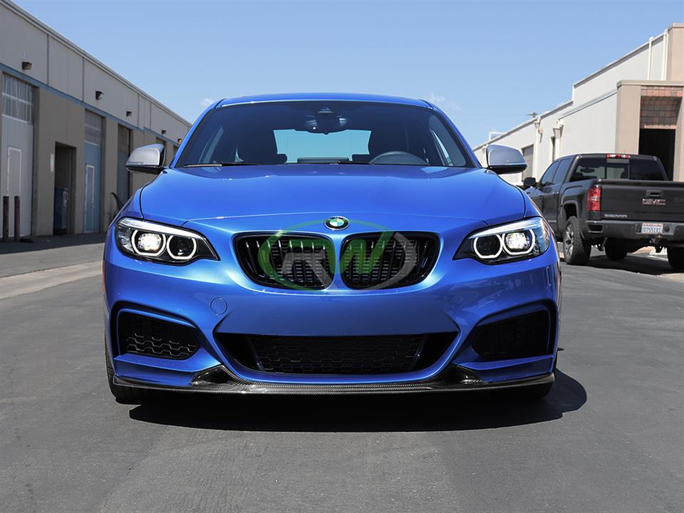 BMW F22 M240i with an Exotics Style Carbon Fiber Front Lip Spoiler