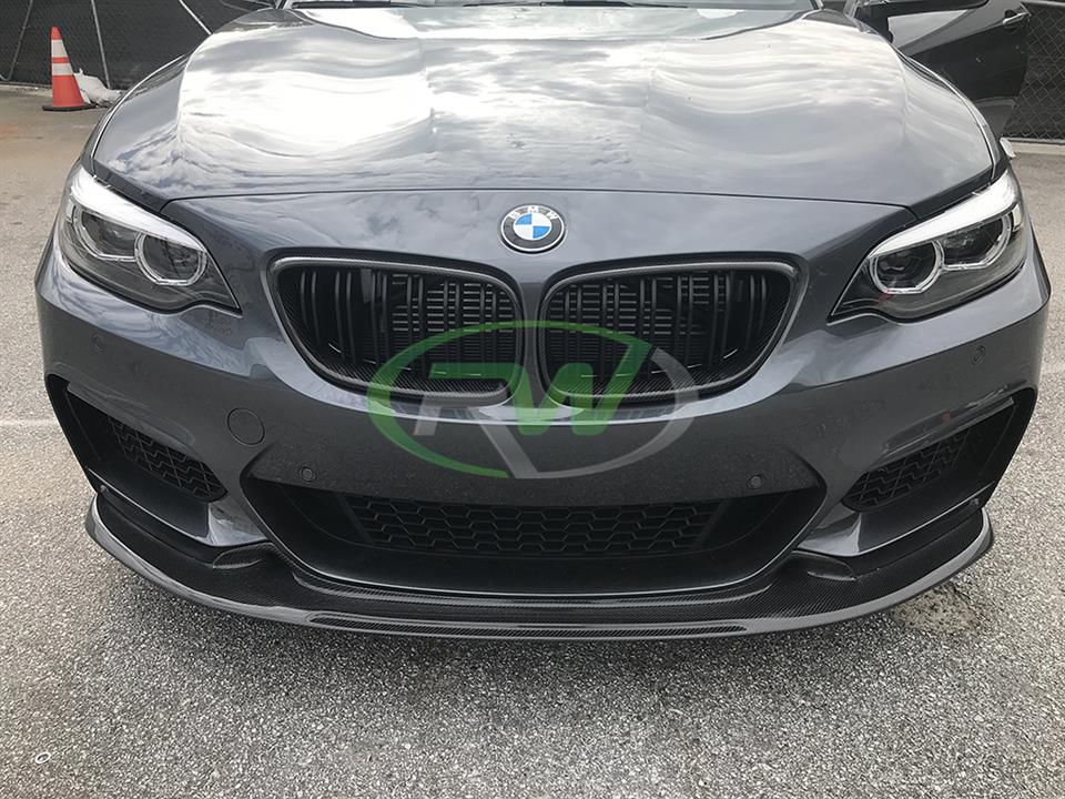 BMW F22 M235i with an Exotics Style CF Front Lip Spoiler from RW