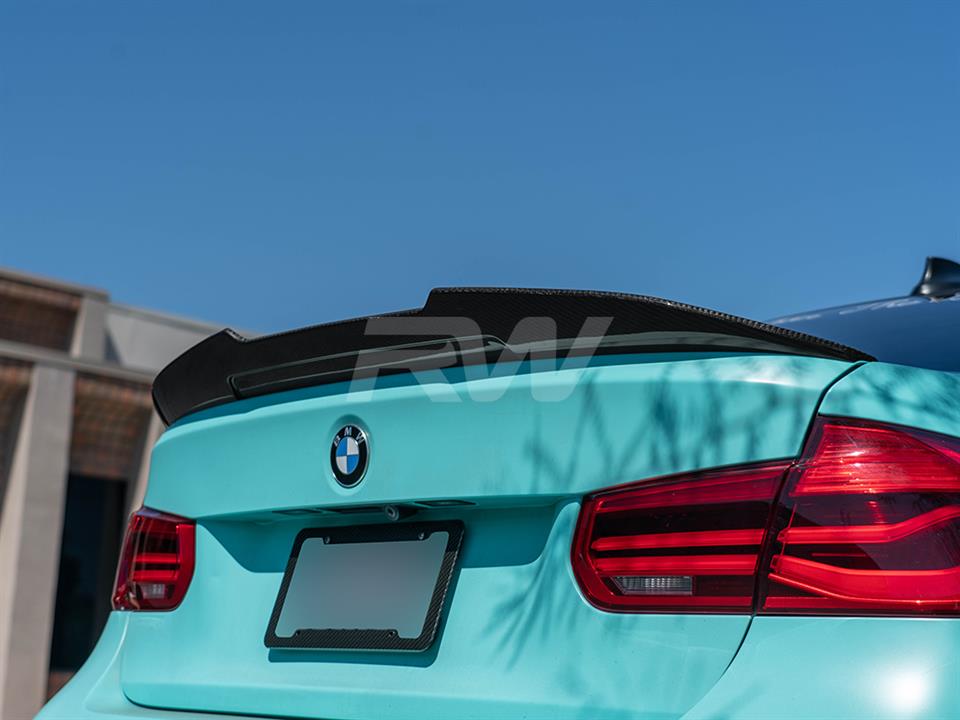 BMW F30 335i gets a GTX V2 Carbon Fiber Trunk Spoiler installed at RW